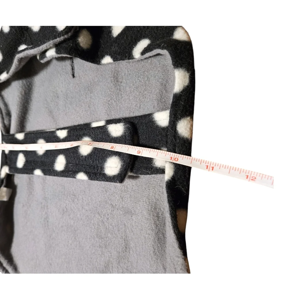 Fleece Black & White Polka Dot Dog Vest XS-S Retro Y2K